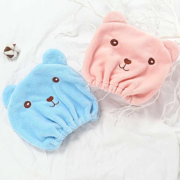 NWT! Bundle Microfiber Teddy Bear Shower Caps - Picture 1 of 6